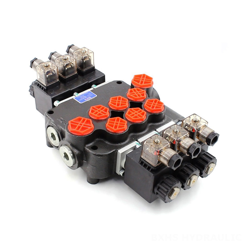 P80 Solenoid 3 Spool Monoblock Directional Valve image