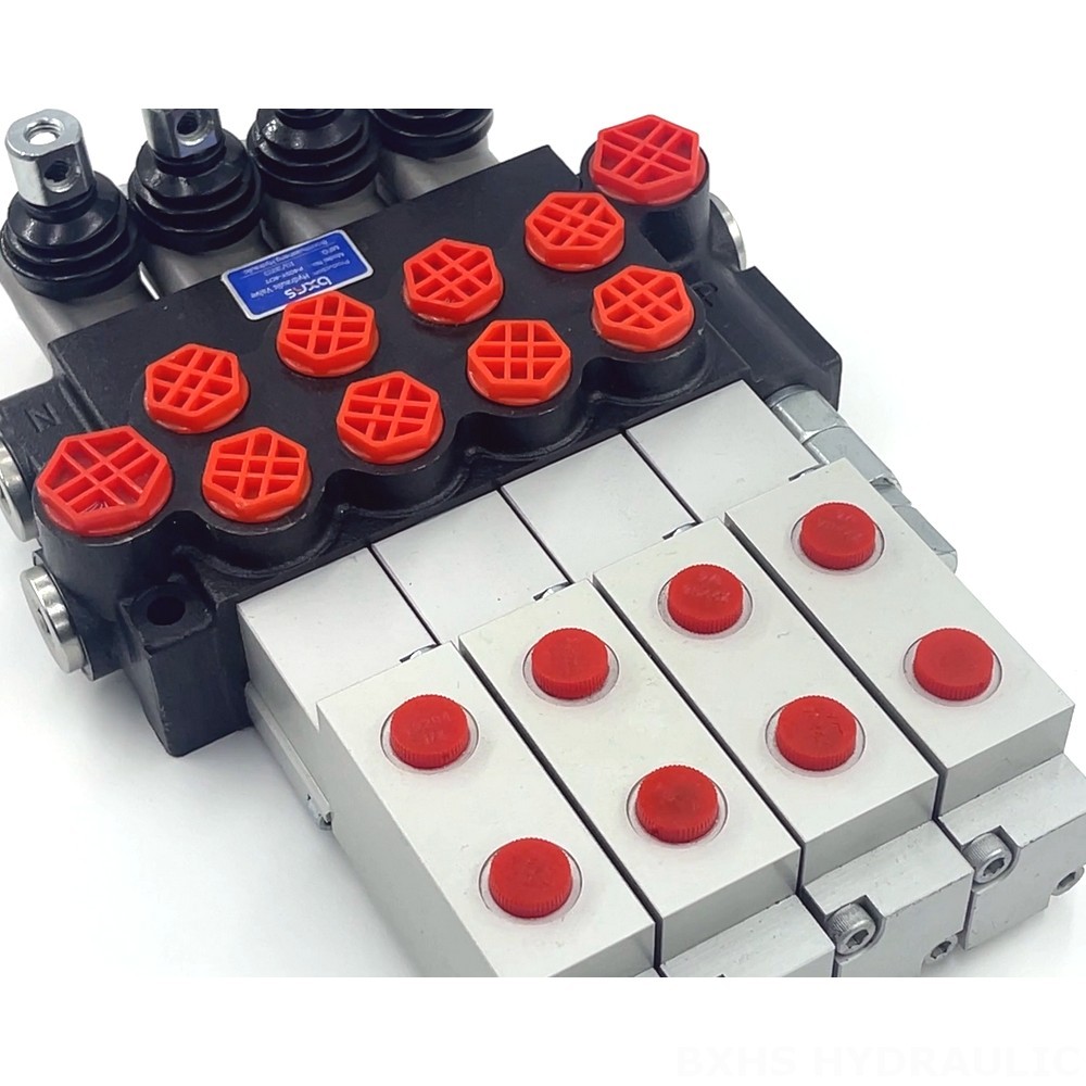 P40 Hydraulic and Manual 4 Spool Monoblock Directional Valve detail image