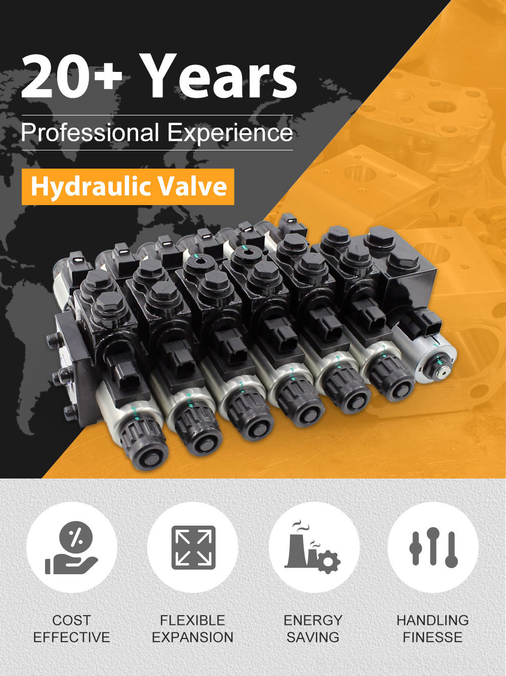 HDCF50 Solenoid 6 Spool Solenoid Control Valve detailed image